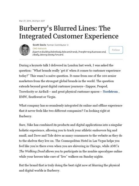 Burberry's Blurred Lines: The Integrated Customer Experience.